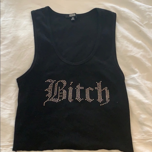 Poster Girl Tops - Rhinestone Cropped Tank